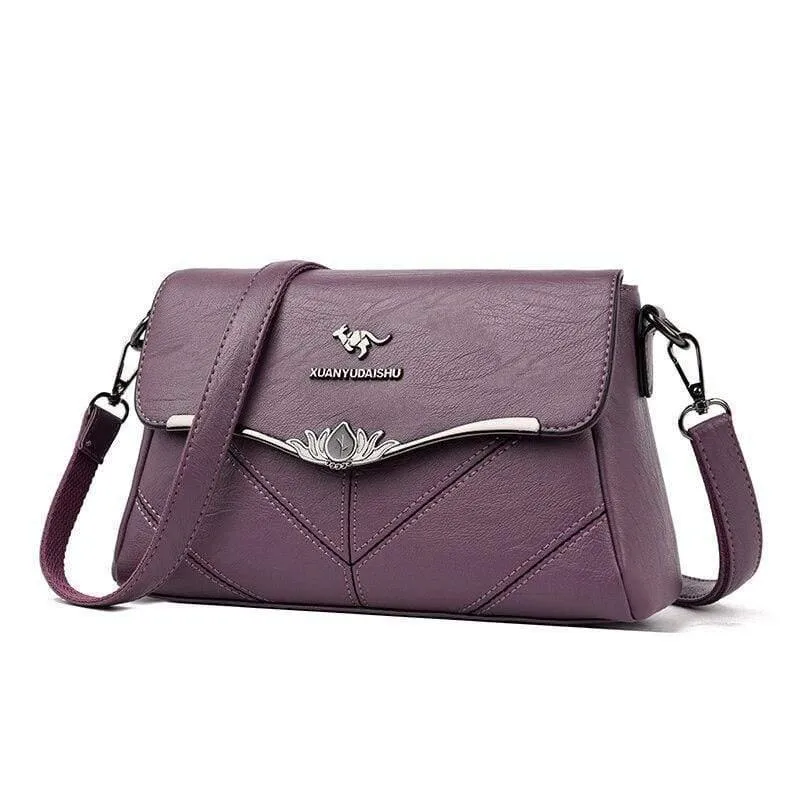 Stickerei Damen Designer Handtaschen Hochwertige Leder Damen Totes Damen Plaid Schulter