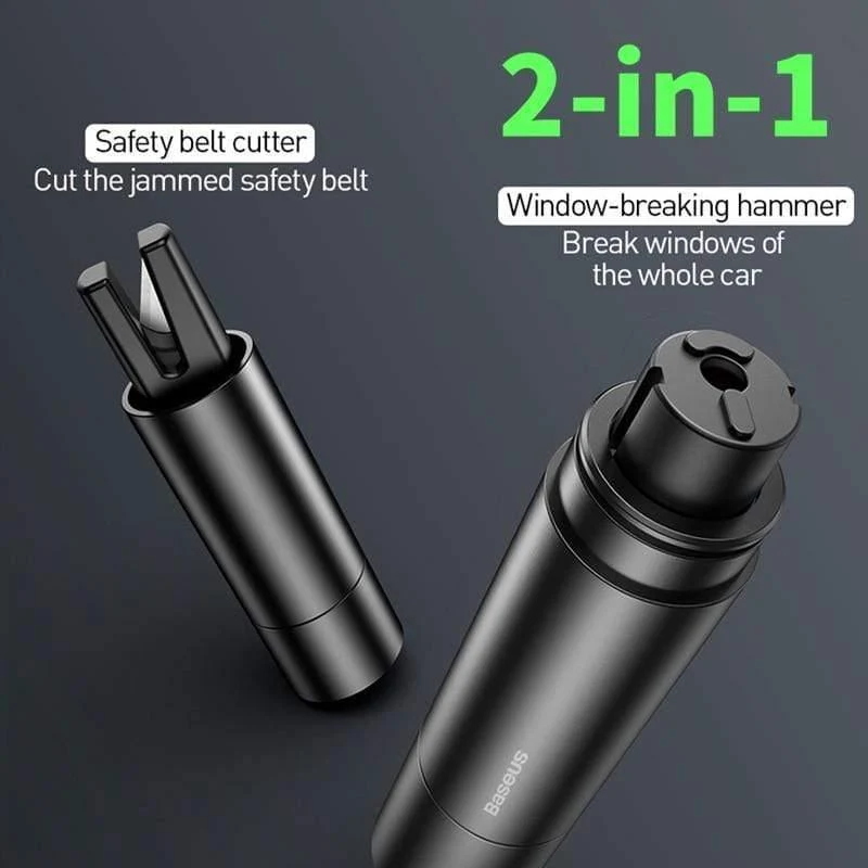Baseus Mini Autofenster Glasbrecher Sicherheitsgurtschneider Sicherheitshammer Lebensrettender Fluchthammer Schneidemesser Innenzubehör