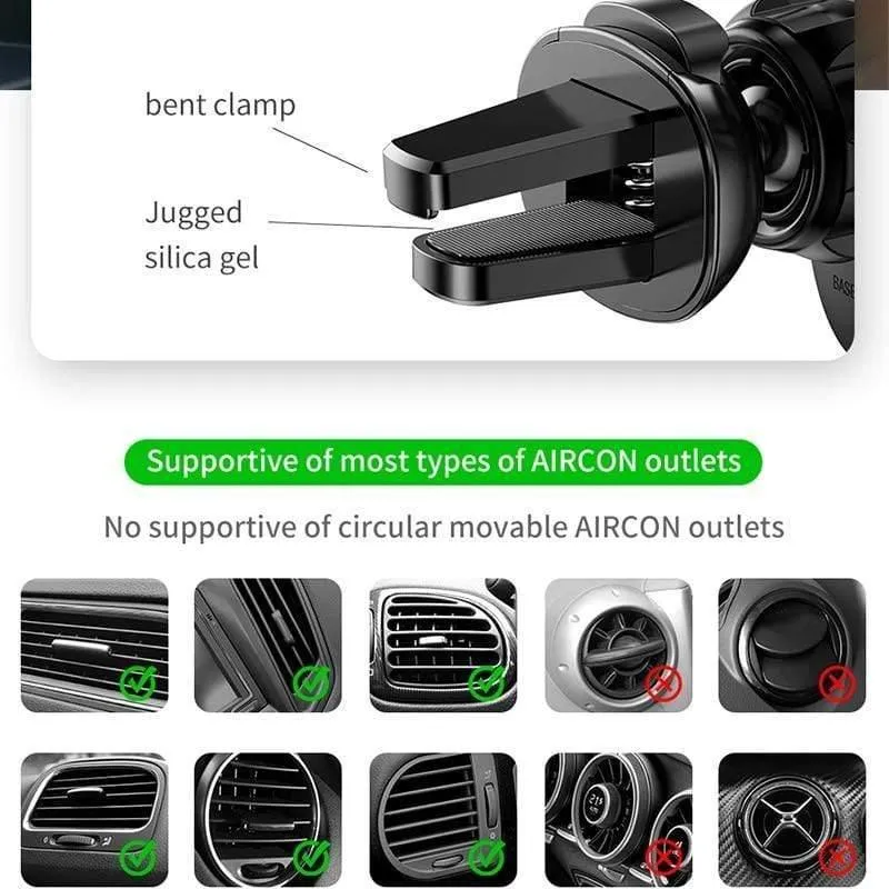 Baseus Universal Gravity Autohalter Lüftungsschlitzhalterung Autotelefonhalter für iPhone 11 Pro Max Samsung Mini Handyhalterständer