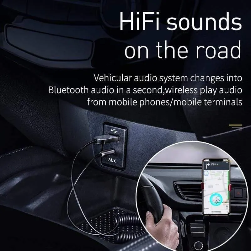 Baseus Bluetooth-Sender Drahtloser Bluetooth-Empfänger 5.0 Auto AUX 3.5mm Bluetooth-Adapter-Audiokabel für Lautsprecherkopfhörer