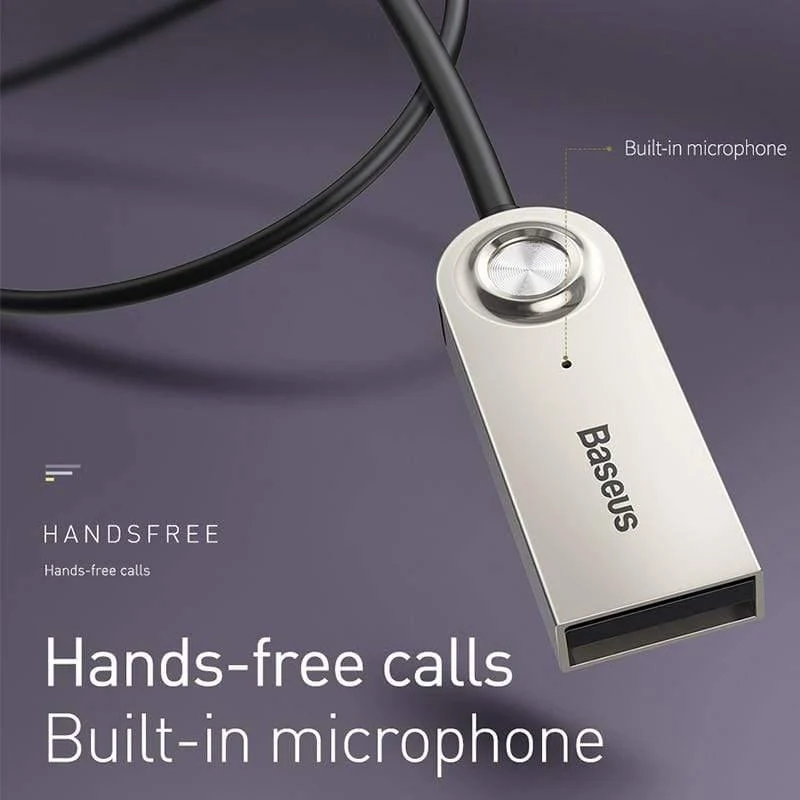 Baseus Bluetooth-Sender Drahtloser Bluetooth-Empfänger 5.0 Auto AUX 3.5mm Bluetooth-Adapter-Audiokabel für Lautsprecherkopfhörer