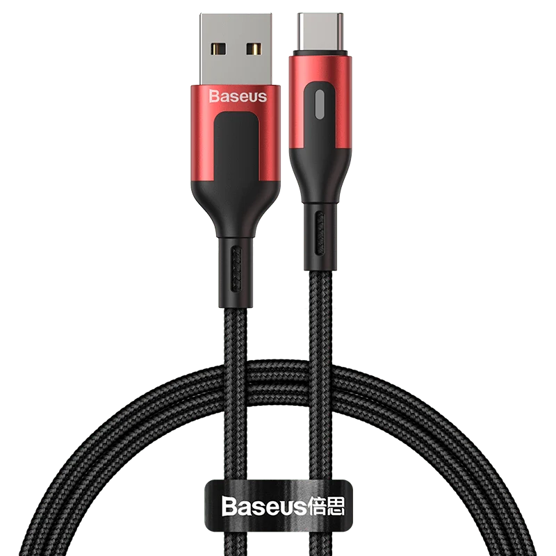 Baseus USB Typ C Kabel für Redmi Note 9 9s 8 Pro Quick Charge 3.0 Typ C Kabel LED für Xiaomi 10 Samsung S20 USB C Ladegerät Kabel