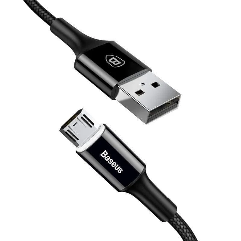 Baseus LED-Beleuchtung Micro-USB-Kabel für Xiaomi Redmi 4X Note 4 5 Reversibles Micro-USB-Ladekabel für Samsung S7-Mobiltelefon