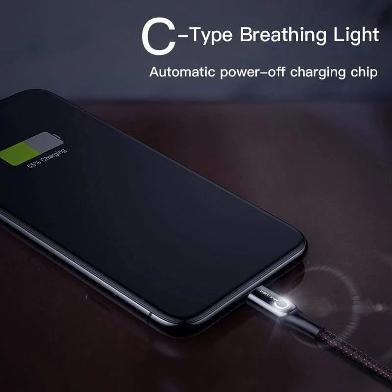 Baseus Typ C Kabel Smart Power off USB C Kabel für Xiaomi 10 9t Quick Charge 3.0 Kabel für Redmi Note 9s USB Typ C Kabel