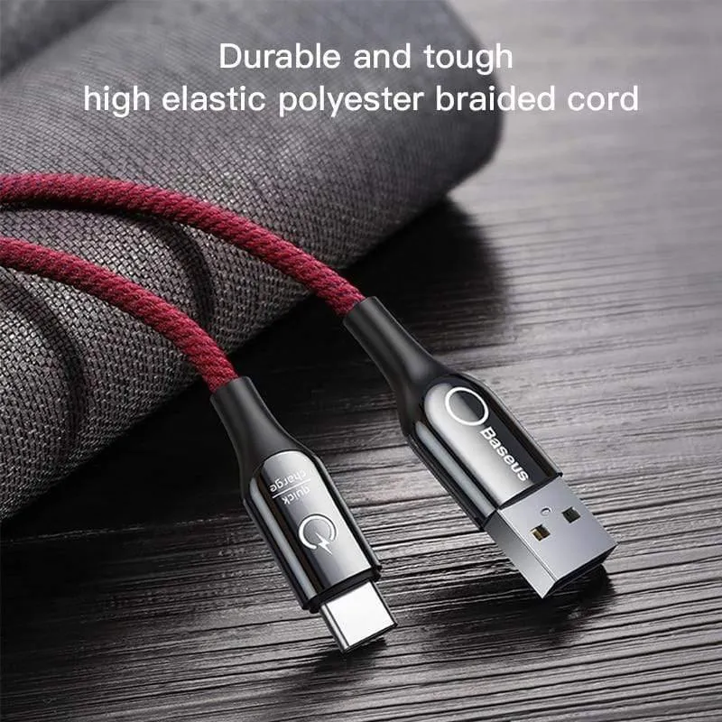 Baseus Typ C Kabel Smart Power off USB C Kabel für Xiaomi 10 9t Quick Charge 3.0 Kabel für Redmi Note 9s USB Typ C Kabel