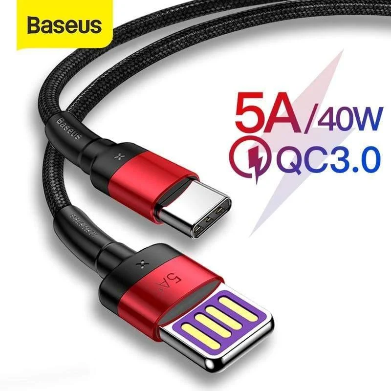 Baseus 40W Supecharge USB Typ C Kabel für Huawei P30 Mate 20 30 Pro 5A Schnellladung Schnellladung 3.0 Typ USB-C Datenkabel