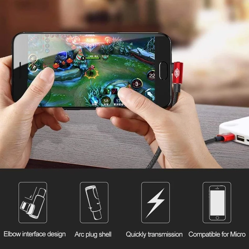 Baseus Mobile Game Reversibles Micro-USB-Kabel für Xiaomi Redmi 4X Note 4 5 Plus USB-Datenkabel für Samsung S6 USB-Ladekabel