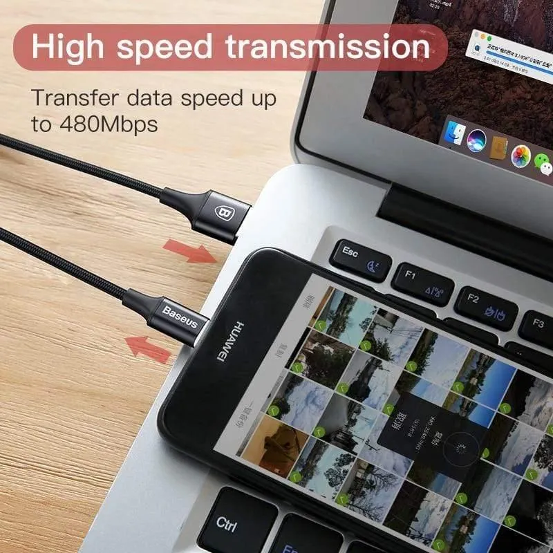 Baseus USB Typ C Kabel USB C für Samsung S9 S10 LED-Beleuchtung Typ C Kabel für Huawei P30 Lite Pro USB-C Handykabel