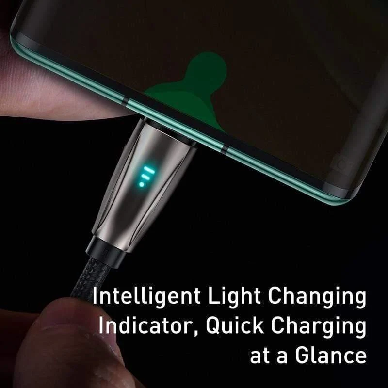 Baseus USB Typ C Kabel 3A Typ C Kabel für Redmi Note 8 9s Pro LED USB C Kabel für Huawei P40 P30 Pro Samsung S20 Federkabel