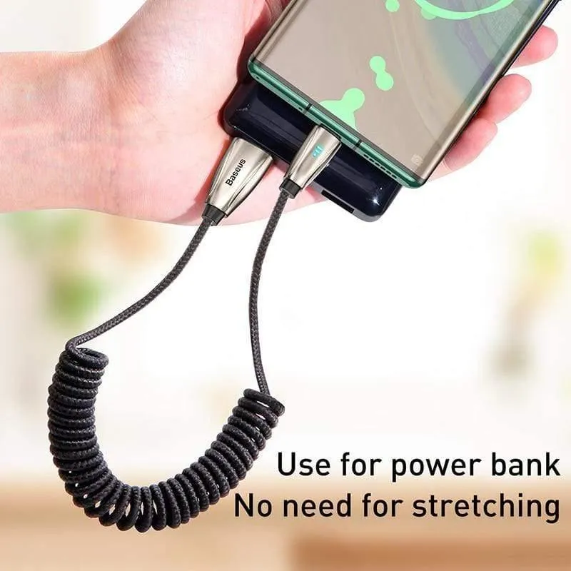 Baseus USB Typ C Kabel 3A Typ C Kabel für Redmi Note 8 9s Pro LED USB C Kabel für Huawei P40 P30 Pro Samsung S20 Federkabel