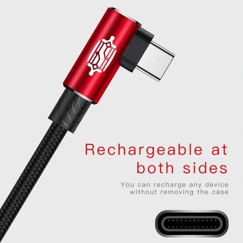 Baseus USB Typ C Kabel 90 Grad für Xiaomi Redmi K20 Pro USB C Handy-Ladekabel für Oneplus 7 Pro Typ C Kabel