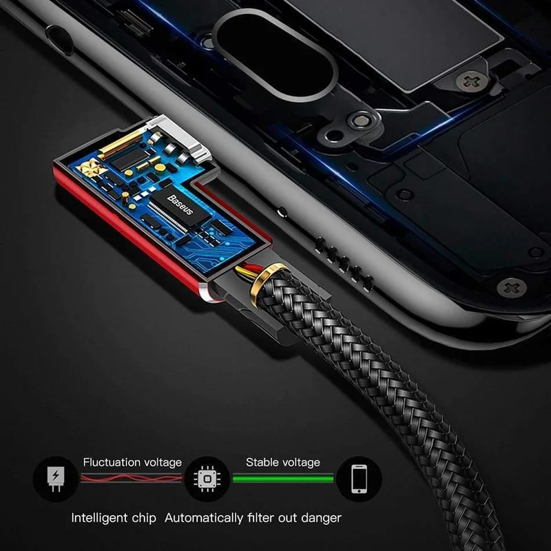 Baseus USB Typ C Kabel 90 Grad für Xiaomi Redmi K20 Pro USB C Handy-Ladekabel für Oneplus 7 Pro Typ C Kabel