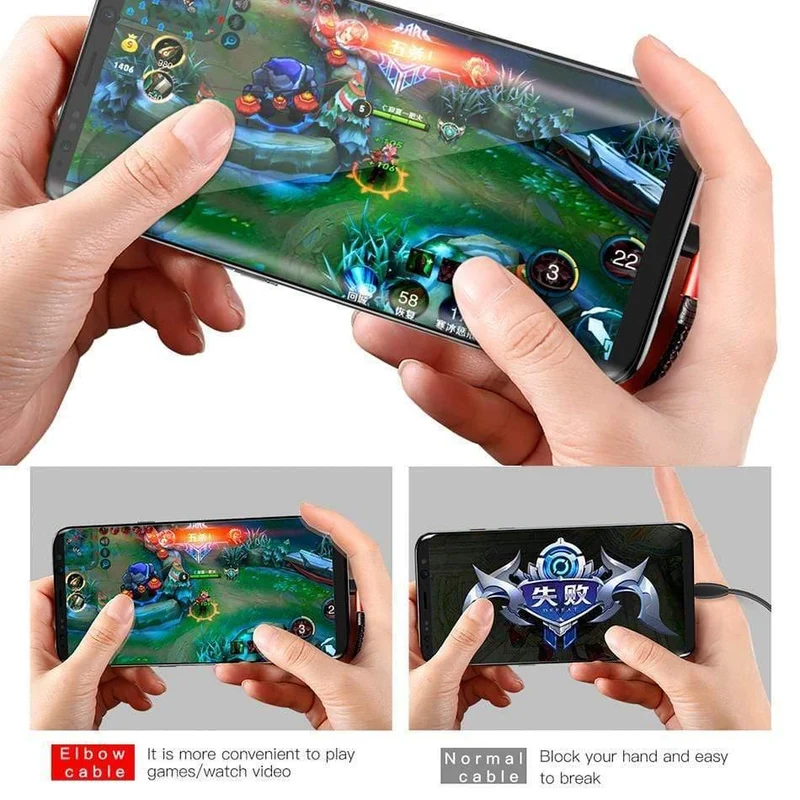 Baseus USB Typ C Kabel 90 Grad für Xiaomi Redmi K20 Pro USB C Handy-Ladekabel für Oneplus 7 Pro Typ C Kabel