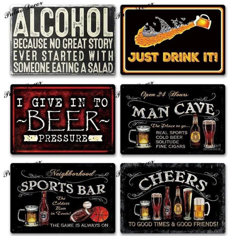 Bier Metall Zeichen Plaque Metall Vintage Pub FunnyTin Zeichen Wand Dekor für Bar Pub Club Man Cave Weißblech Vintage Metall Zeichen