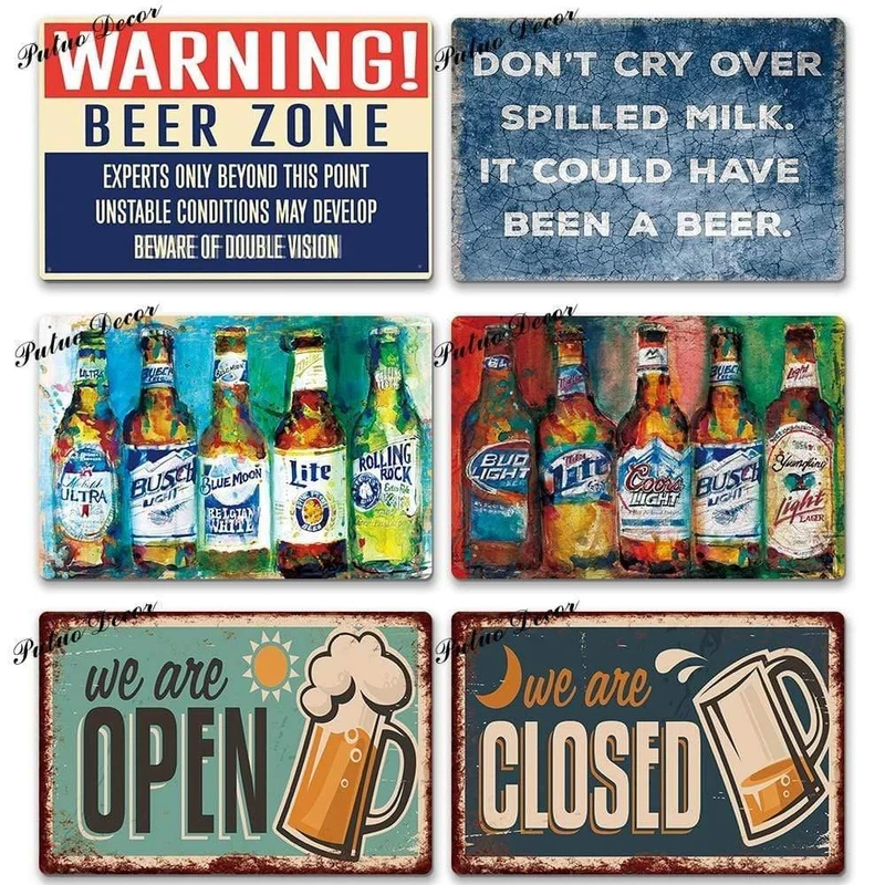 Bier Metall Zeichen Plaque Metall Vintage Pub FunnyTin Zeichen Wand Dekor für Bar Pub Club Man Cave Weißblech Vintage Metall Zeichen