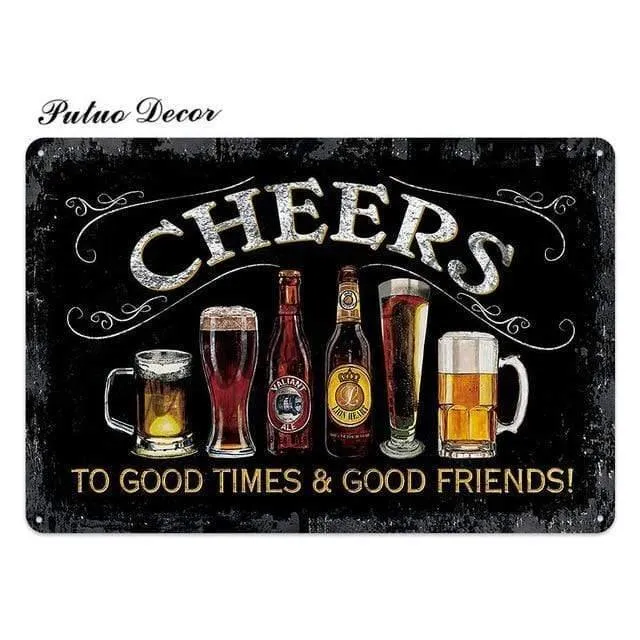 Bier Metall Zeichen Plaque Metall Vintage Pub FunnyTin Zeichen Wand Dekor für Bar Pub Club Man Cave Weißblech Vintage Metall Zeichen