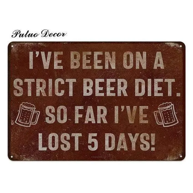 Bier Metall Zeichen Plaque Metall Vintage Pub FunnyTin Zeichen Wand Dekor für Bar Pub Club Man Cave Weißblech Vintage Metall Zeichen