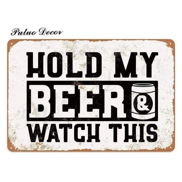 Bier Metall Zeichen Plaque Metall Vintage Pub FunnyTin Zeichen Wand Dekor für Bar Pub Club Man Cave Weißblech Vintage Metall Zeichen