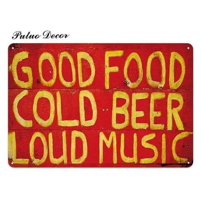 Bier Metall Zeichen Plaque Metall Vintage Pub FunnyTin Zeichen Wand Dekor für Bar Pub Club Man Cave Weißblech Vintage Metall Zeichen