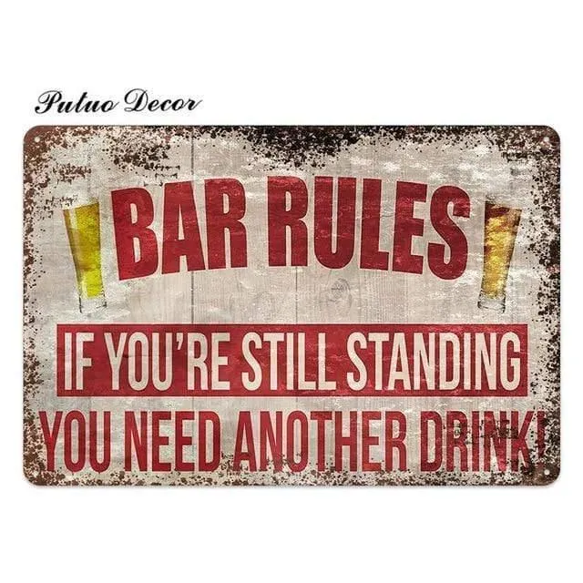 Bier Metall Zeichen Plaque Metall Vintage Pub FunnyTin Zeichen Wand Dekor für Bar Pub Club Man Cave Weißblech Vintage Metall Zeichen