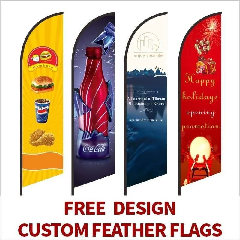 Federfahne Strandflaggen und Banner Grafik Benutzerdefinierter Druck Ersatz Promotion Feier Außenwerbung Dekoration