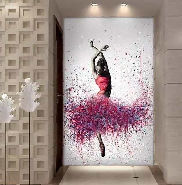 HD-Druck, 1 Stück, elegantes Ölgemälde mit tanzender Ballerina, abstraktes Ballettmädchen, Wandgemälde, mehrere Auswahlmöglichkeiten, große Leinwand
