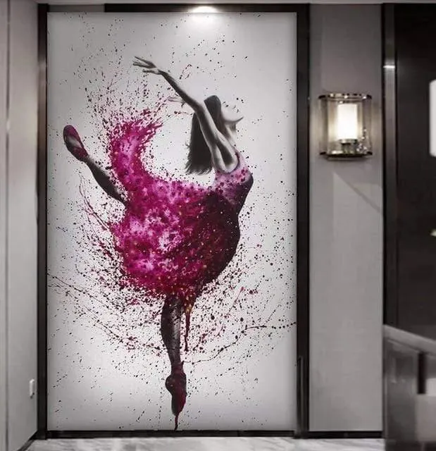 HD-Druck, 1 Stück, elegantes Ölgemälde mit tanzender Ballerina, abstraktes Ballettmädchen, Wandgemälde, mehrere Auswahlmöglichkeiten, große Leinwand