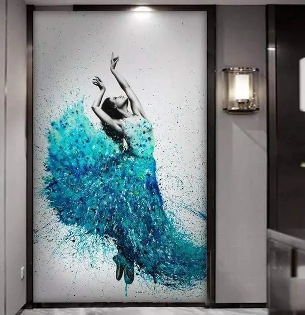 HD-Druck, 1 Stück, elegantes Ölgemälde mit tanzender Ballerina, abstraktes Ballettmädchen, Wandgemälde, mehrere Auswahlmöglichkeiten, große Leinwand