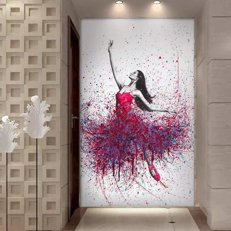 HD-Druck, 1 Stück, elegantes Ölgemälde mit tanzender Ballerina, abstraktes Ballettmädchen, Wandgemälde, mehrere Auswahlmöglichkeiten, große Leinwand