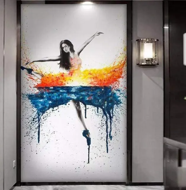 HD-Druck, 1 Stück, elegantes Ölgemälde mit tanzender Ballerina, abstraktes Ballettmädchen, Wandgemälde, mehrere Auswahlmöglichkeiten, große Leinwand