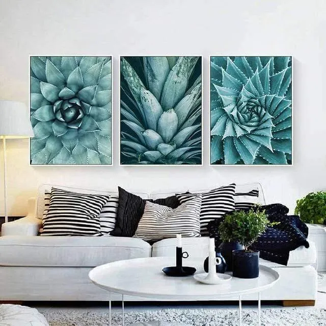 Leinwand Malerei Wohnzimmer Cuadros Decoracion Nordic Poster grüne Aloe Sukkulenten moderne minimalistische modulare Bilder