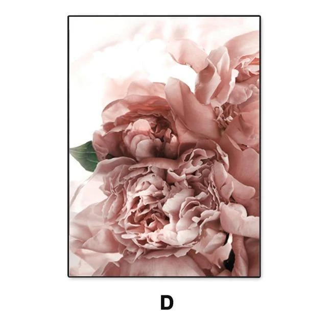 Moderne Abstrakte Rosa Blume Grünpflanzen Poster Drucken Leinwand Malerei Bilder Home Wandkunst Dekoration Kann Angepasst Werden
