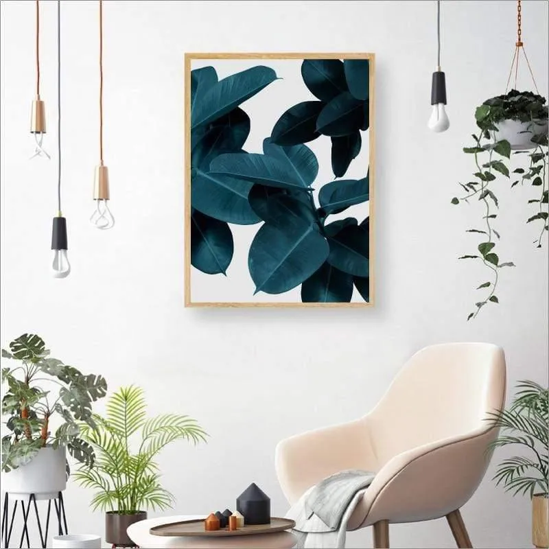 Moderne Abstrakte Rosa Blume Grünpflanzen Poster Drucken Leinwand Malerei Bilder Home Wandkunst Dekoration Kann Angepasst Werden
