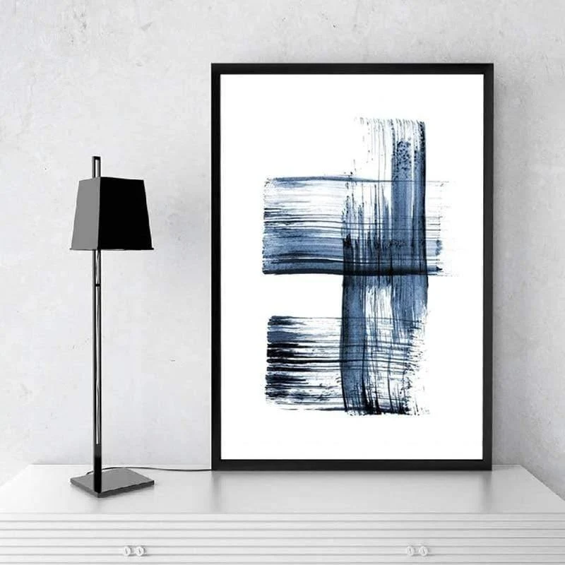 Abstrakte moderne minimalistische Plakat-blaue Graffiti-beiläufige einfache frische Druck-Segeltuch-Abbildung für Wohnzimmer-Schlafzimmer-Studien-Dekor