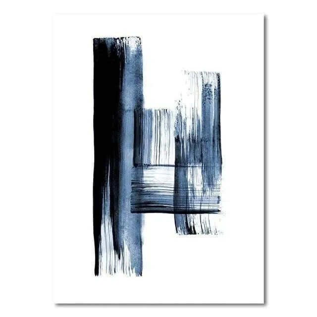 Abstrakte moderne minimalistische Plakat-blaue Graffiti-beiläufige einfache frische Druck-Segeltuch-Abbildung für Wohnzimmer-Schlafzimmer-Studien-Dekor