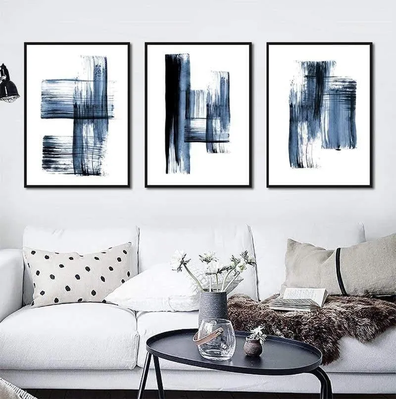 Abstrakte moderne minimalistische Plakat-blaue Graffiti-beiläufige einfache frische Druck-Segeltuch-Abbildung für Wohnzimmer-Schlafzimmer-Studien-Dekor