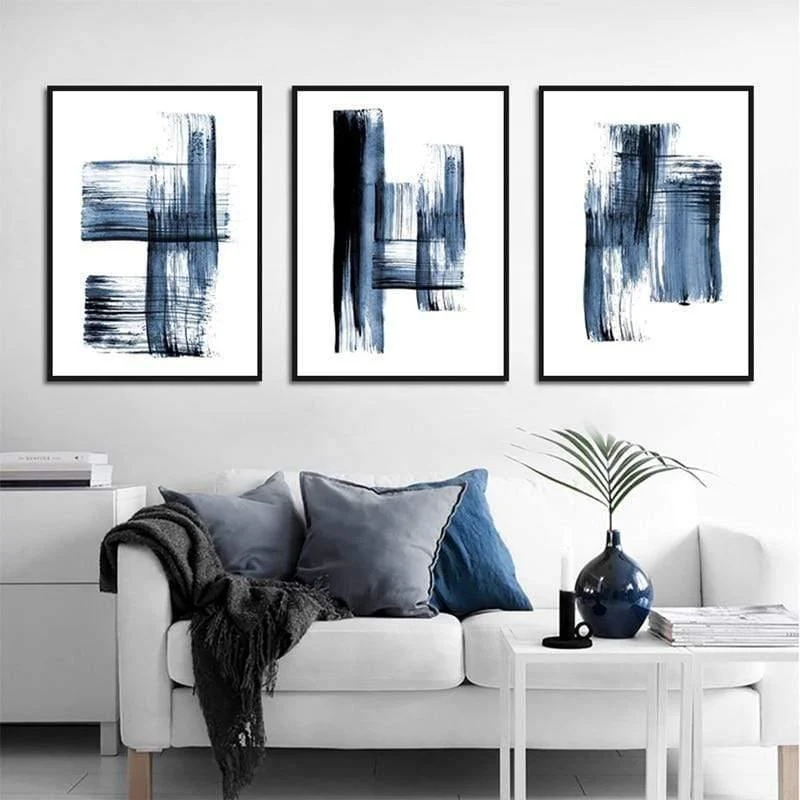 Abstrakte moderne minimalistische Plakat-blaue Graffiti-beiläufige einfache frische Druck-Segeltuch-Abbildung für Wohnzimmer-Schlafzimmer-Studien-Dekor