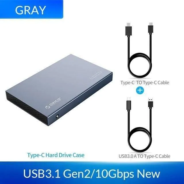 HDD-Gehäuse 2.5 Zoll SATA auf USB 3.1 Typ C Gen 2 Gehäuse für Samsung Seagate SSD 4 TB Festplattenlaufwerk Box Externes Festplattengehäuse