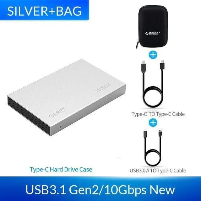 HDD-Gehäuse 2.5 Zoll SATA auf USB 3.1 Typ C Gen 2 Gehäuse für Samsung Seagate SSD 4 TB Festplattenlaufwerk Box Externes Festplattengehäuse