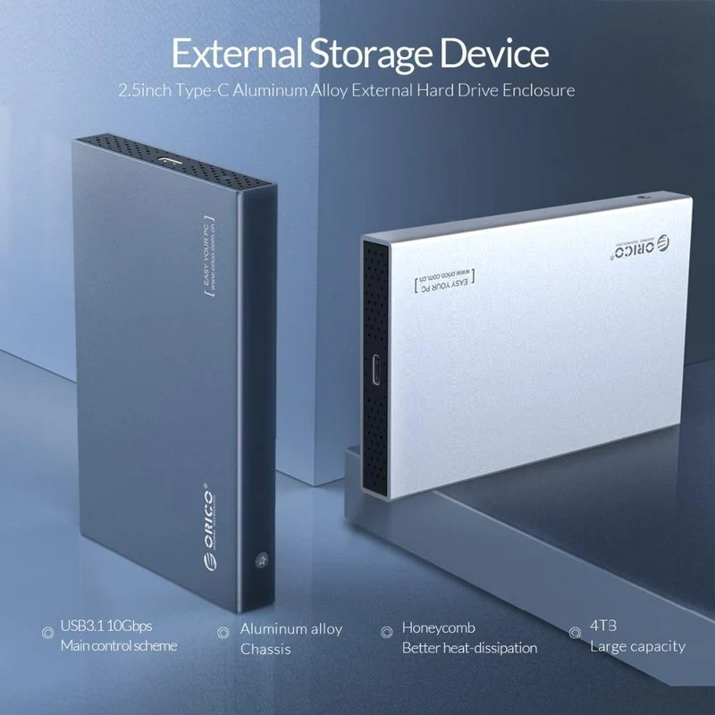 HDD-Gehäuse 2.5 Zoll SATA auf USB 3.1 Typ C Gen 2 Gehäuse für Samsung Seagate SSD 4 TB Festplattenlaufwerk Box Externes Festplattengehäuse
