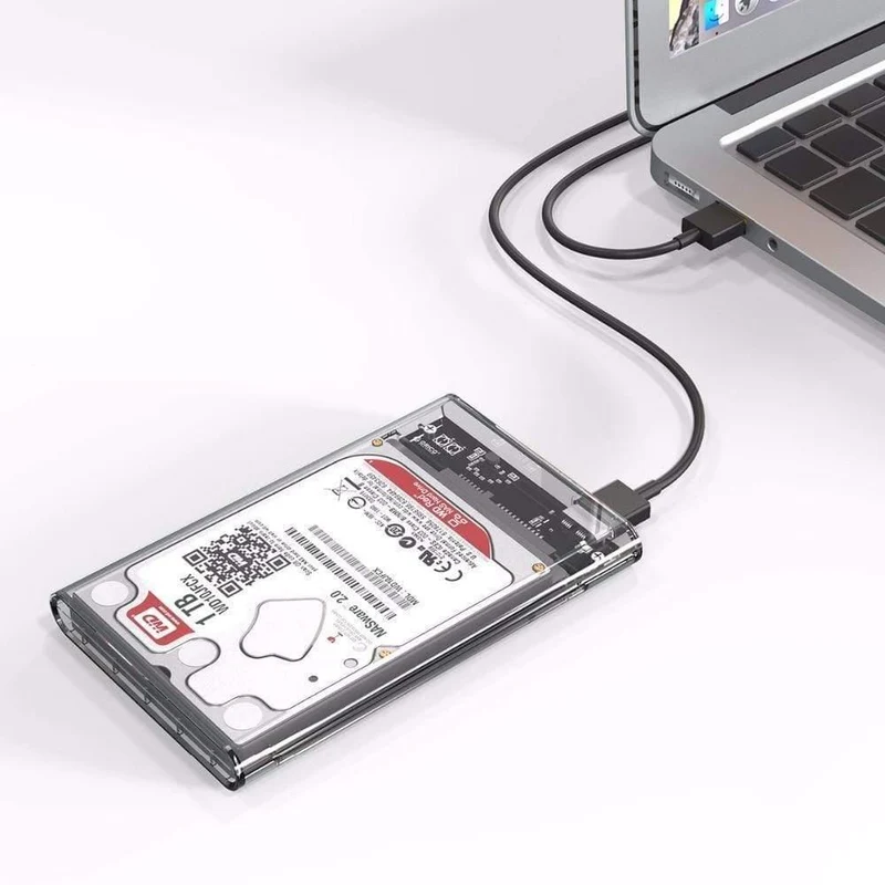HDD-Gehäuse 2.5 Transparenter SATA-zu-USB-3.0-Adapter Externes Festplattengehäuse für 7 mm/9.5 mm SSD-Festplatte HDD UASP SATA III