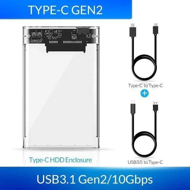 HDD-Gehäuse 2.5 Transparenter SATA-zu-USB-3.0-Adapter Externes Festplattengehäuse für 7 mm/9.5 mm SSD-Festplatte HDD UASP SATA III
