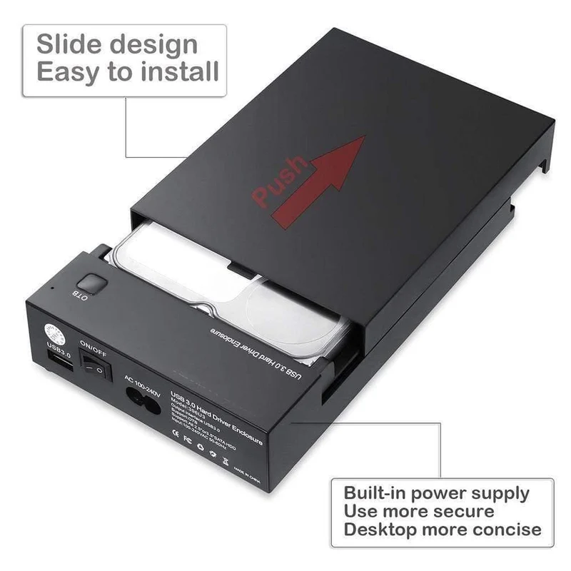 USB 3.0 2.5 "3.5" SATA-Festplatte Externes Gehäuse SSD HDD-Gehäuse Unterstützung für UASP 8TB-Laufwerke OTB One Touch Backup