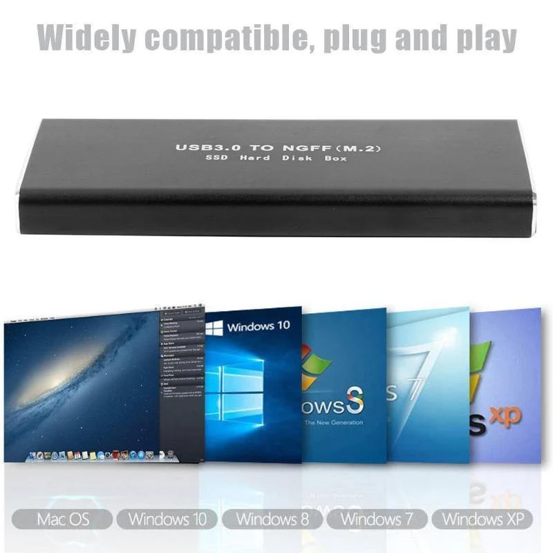 M.2 NGFF auf USB3.0 HDD SSD-Gehäuse USB3.0 auf USB3.0 Micro-B-Adapter 6 GB / s Festplattengehäuse Externes Festplattengehäuse SSD-Gehäuse