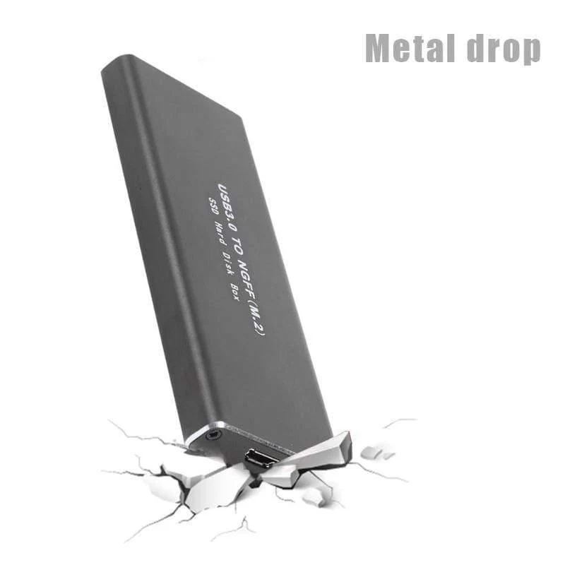M.2 NGFF auf USB3.0 HDD SSD-Gehäuse USB3.0 auf USB3.0 Micro-B-Adapter 6 GB / s Festplattengehäuse Externes Festplattengehäuse SSD-Gehäuse