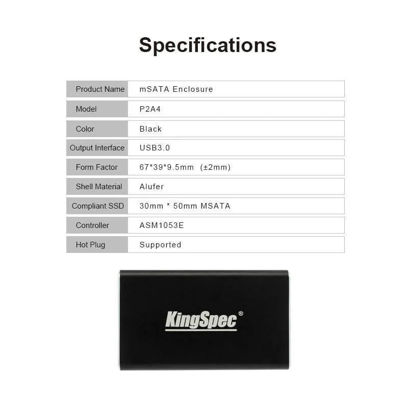 Gehäuseadapter für mSATA auf USB 3.0 Festplatte Externes Gehäuse Für mSATA SSD Case Box