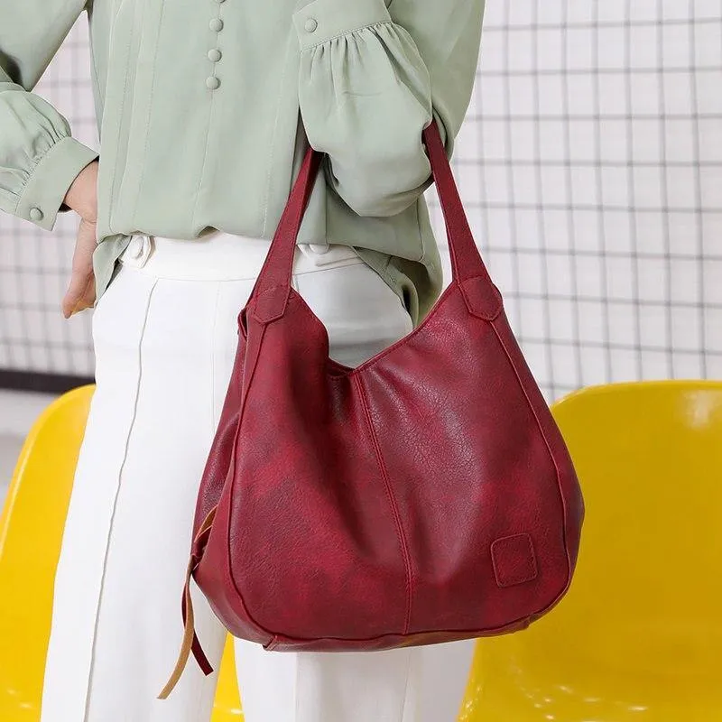 Vintage-Handtaschen für Damen, PU-Leder, Umhängetasche, Damen-Umhängetasche, Hobos-Tasche, Damen-Tragetasche