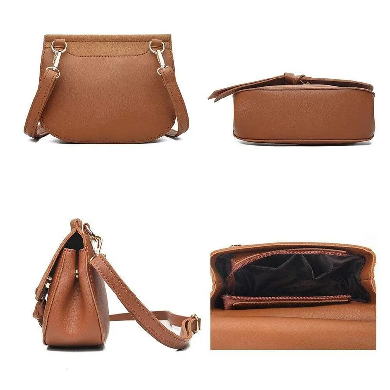 Umhängetasche Neue hochwertige Ledermode Kleine Schrubbklappe Tasche Umhängetasche