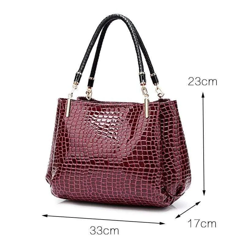 Luxus Krokodil Handtasche Frauen Retro Drei-Taschen Große Umhängetasche Frau Hohe Qualität