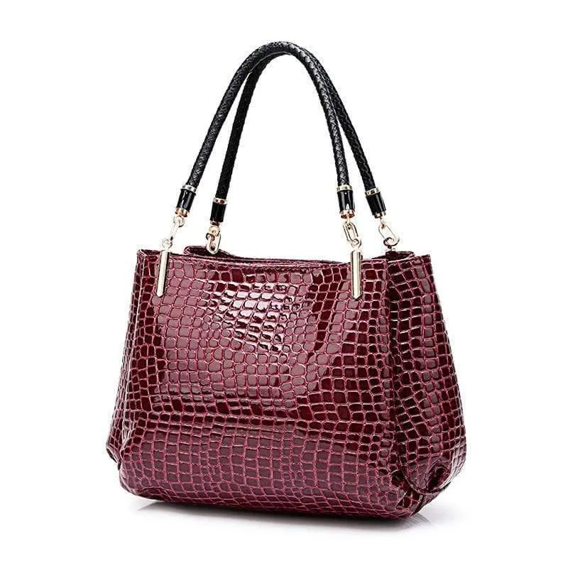 Luxus Krokodil Handtasche Frauen Retro Drei-Taschen Große Umhängetasche Frau Hohe Qualität